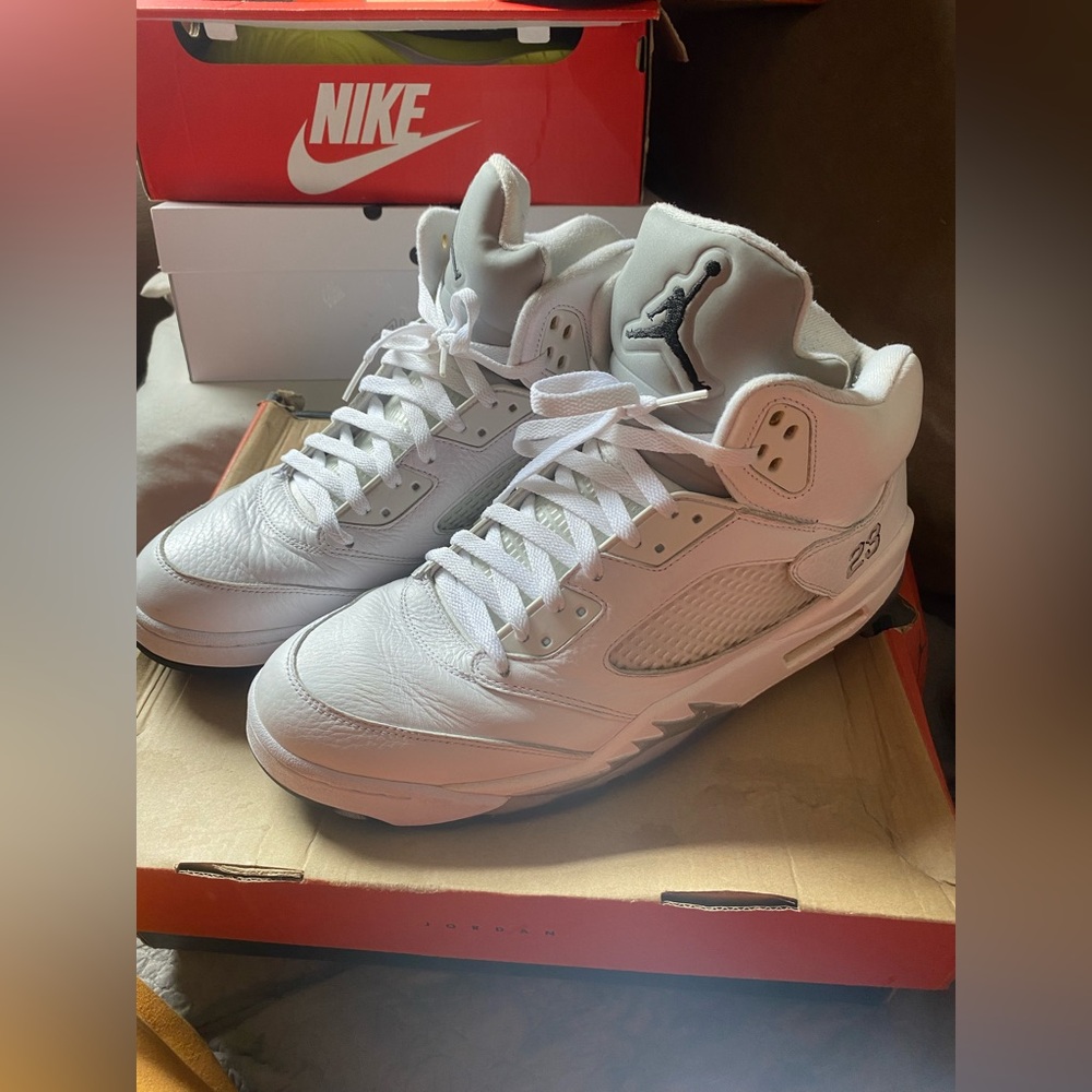Jordan 5 retro metallic white